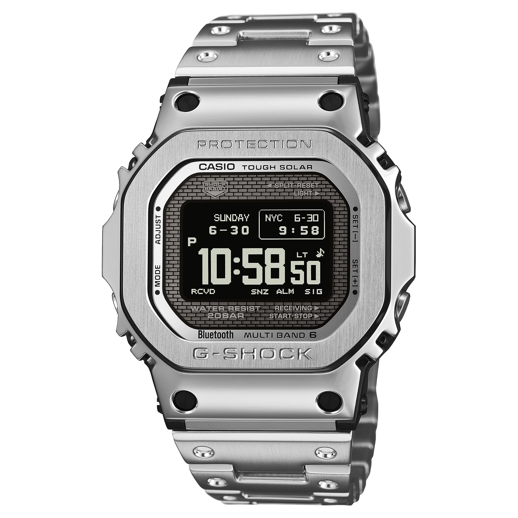 G-Shock GMW-BZ5000D-1 Solar Premium Metal Stainless Steel Silver