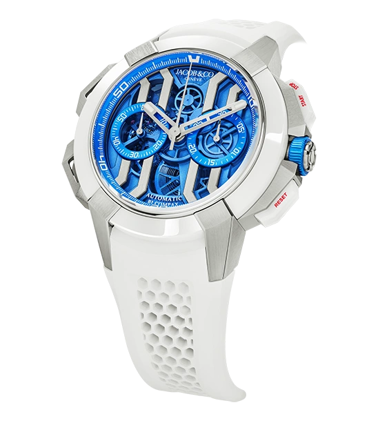 ハッピークエサコ Jacob & Co Epic X Chrono | Titanium Satined Case, 44mm, Rubber Strap