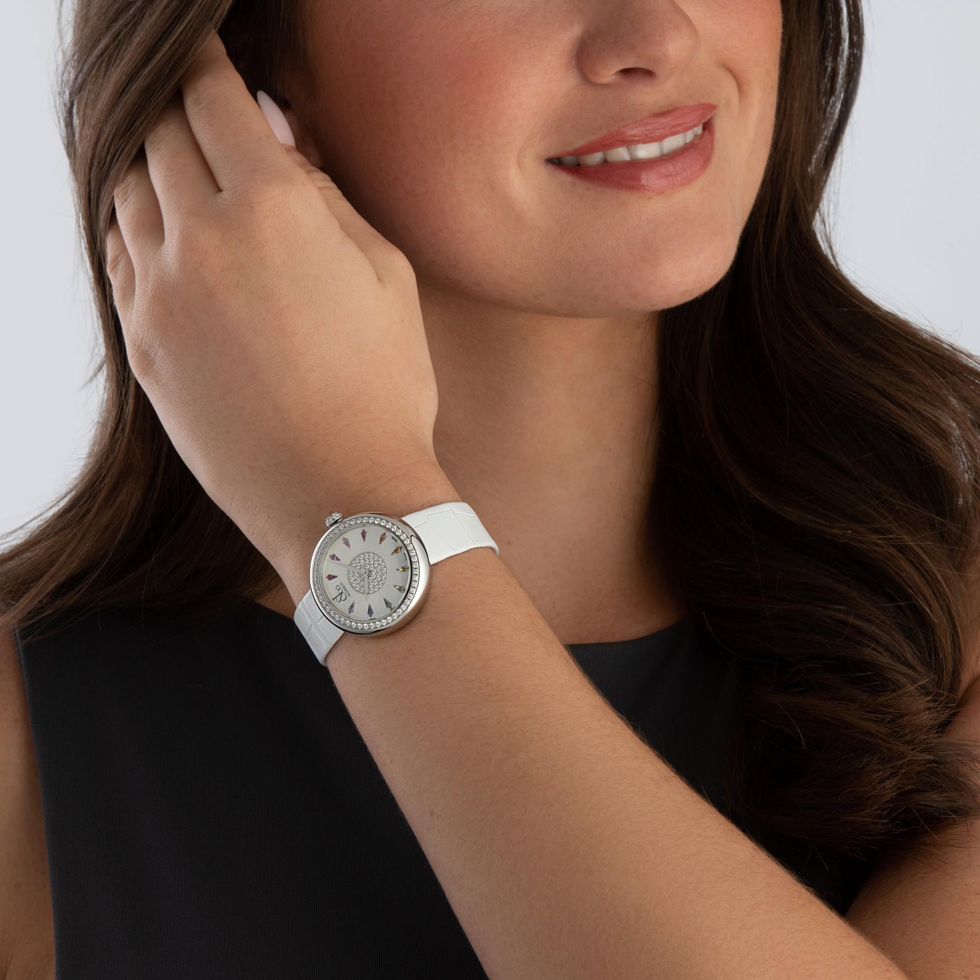 Brilliant |  34mm, Diamond and Sapphire Mother of Pearl, Ladies Watch