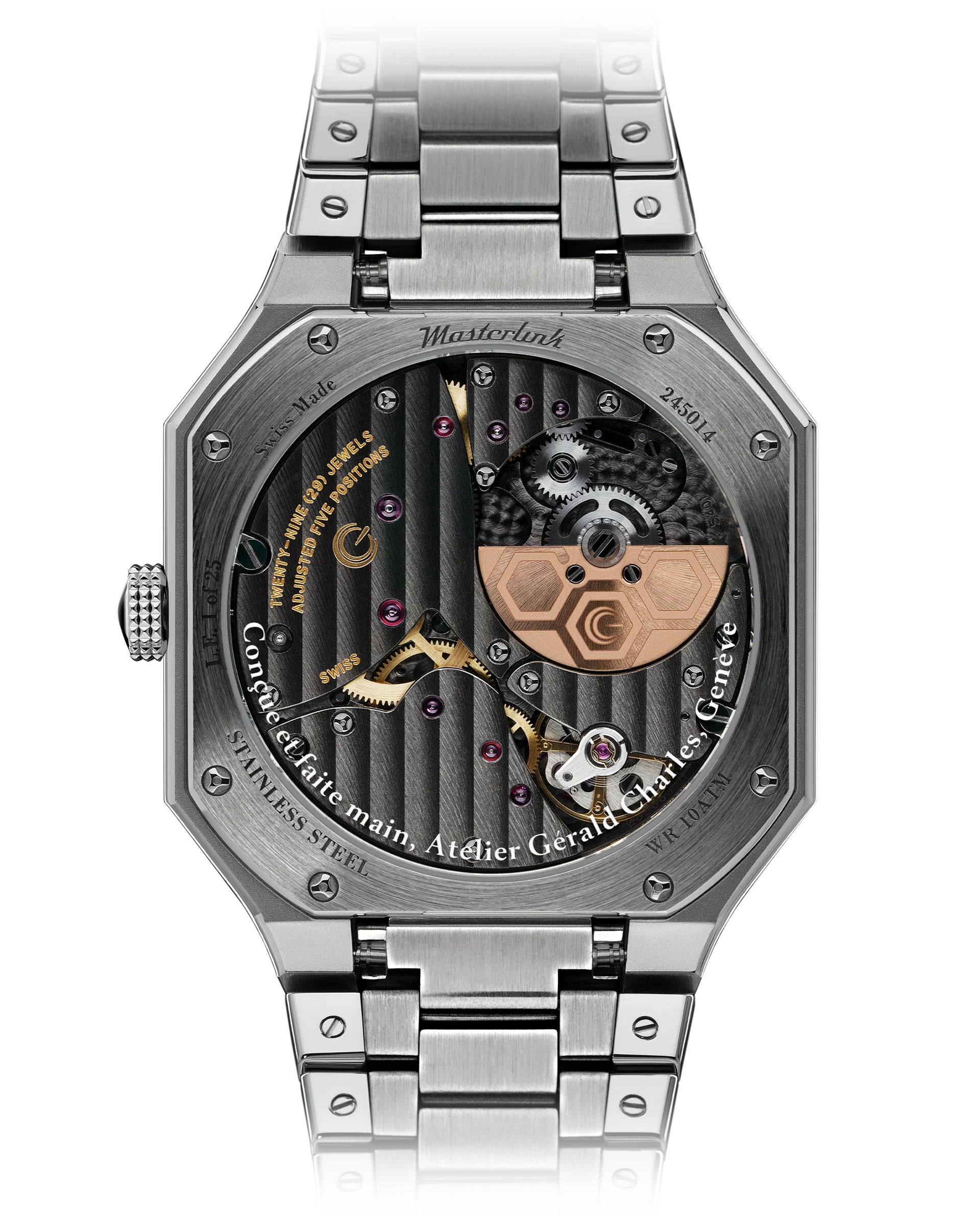 Masterlink Atelier Edition Golden Rose |30mm, Hammered Dial, Stainless Steel