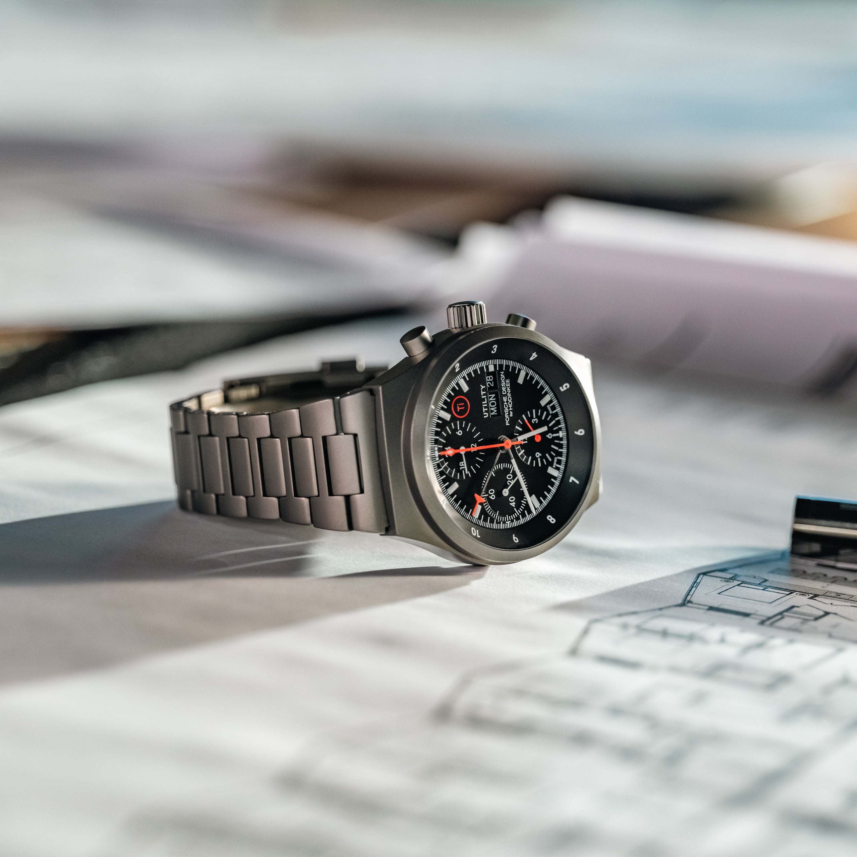 Porsche Design Chronograph 1 Utility - Limited Edition for Hodinkee | 41mm, Titanium and Leather