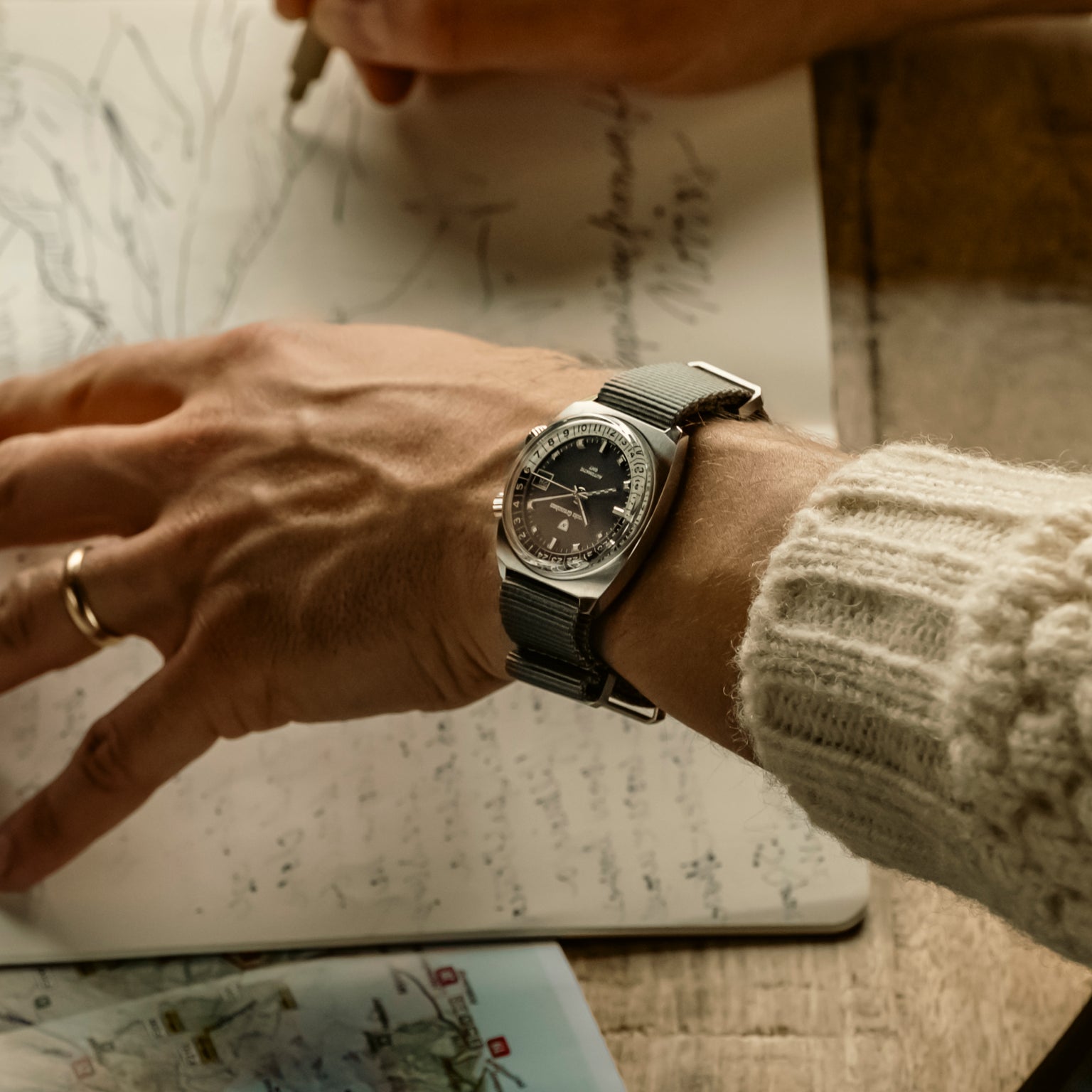 Nivada Grenchen  Limited edition for Hodinkee watch wrist shot