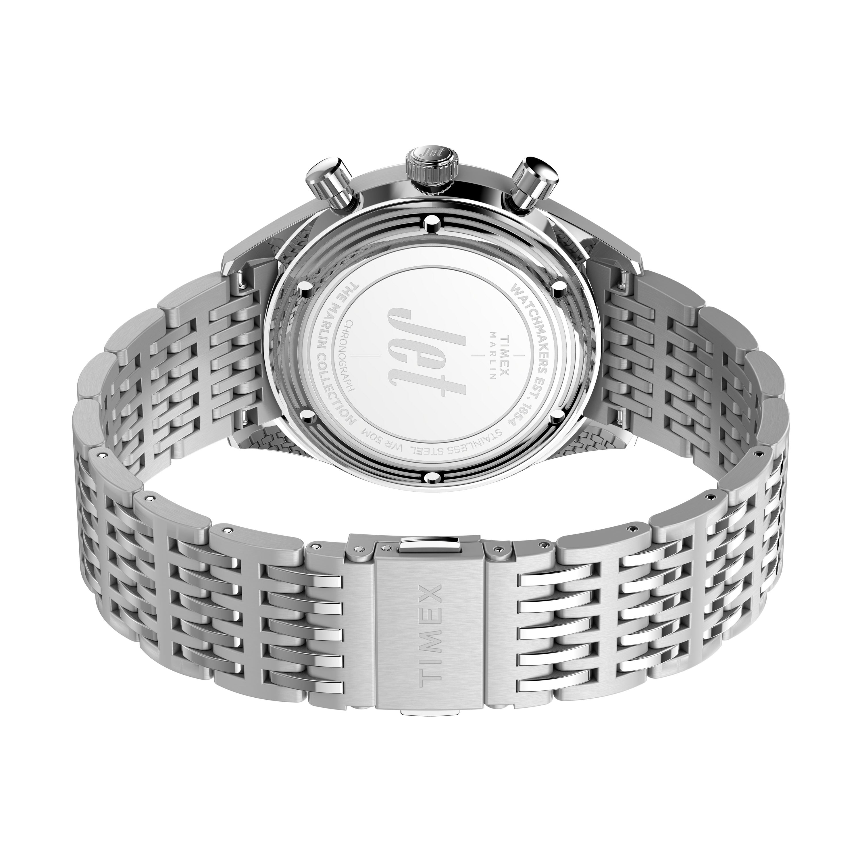 Timex Marlin® Jet Quartz Chronograph 40mm Steel Silver Dial