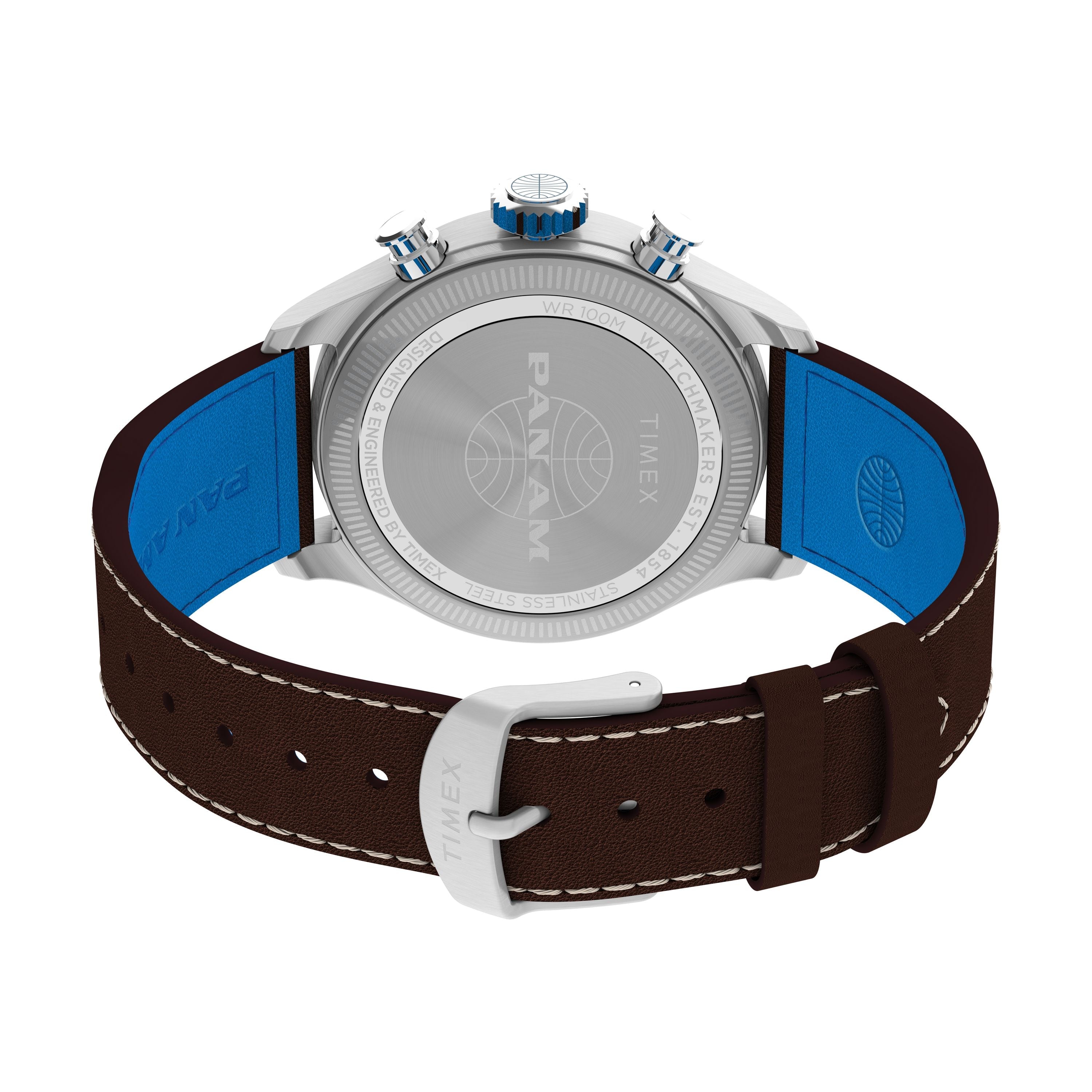 Timex x Pan Am® Waterbury Ace Chronograph 41mm Leather Strap Watch