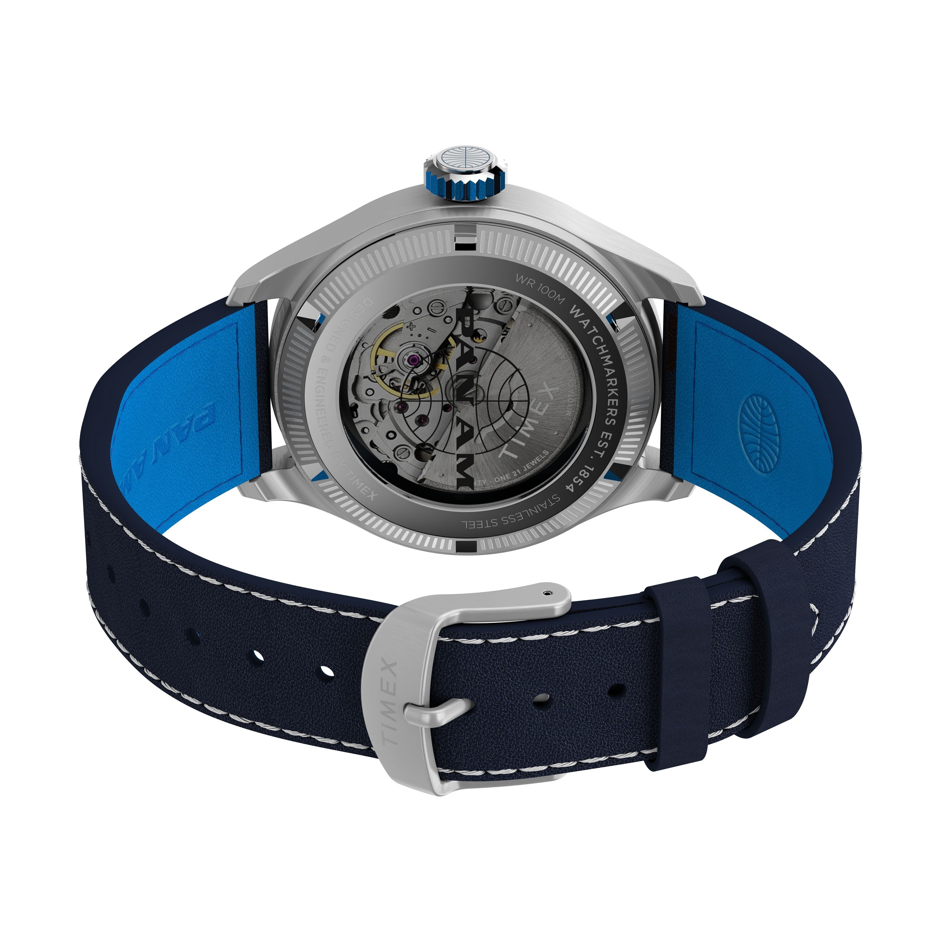 Timex x Pan Am® Waterbury Automatic Ace 41mm Leather Strap Watch