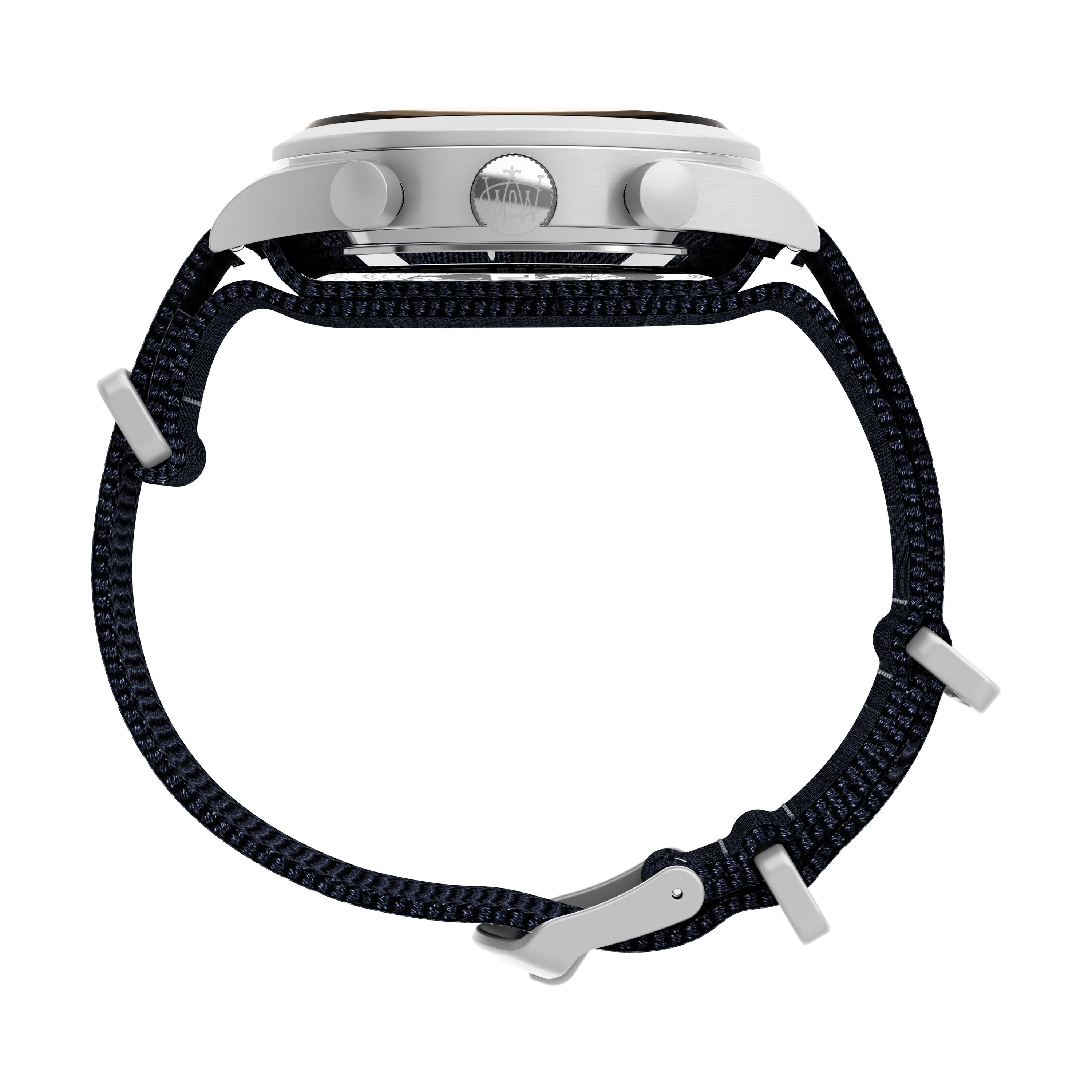 A close-up of the Timex Waterbury Traditional Fly-Back Chronograph.