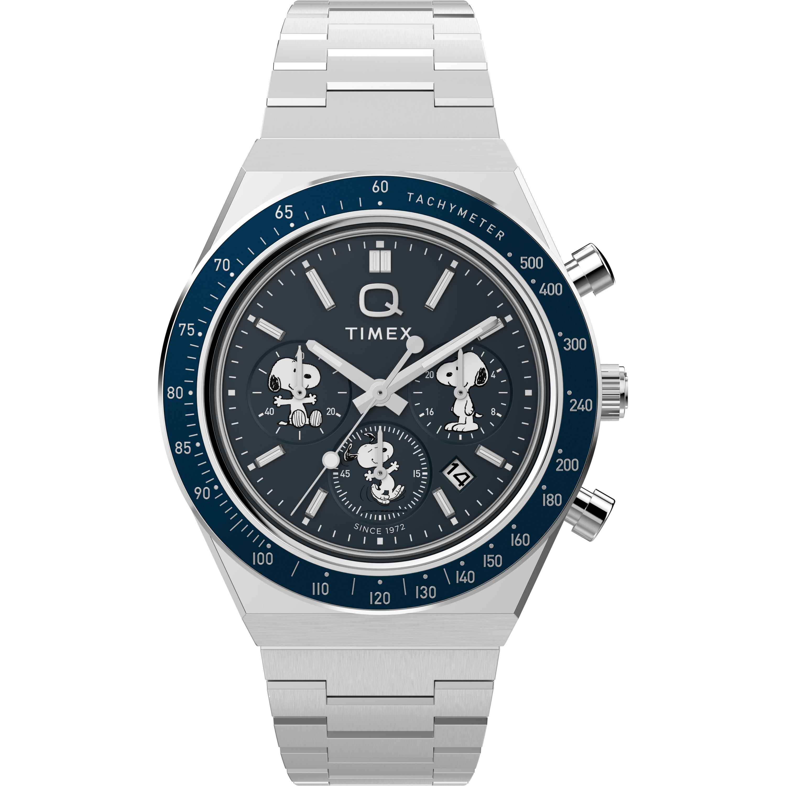 Timex Timex x Peanuts® Q Chronograph 40mm Steel Blue Dial