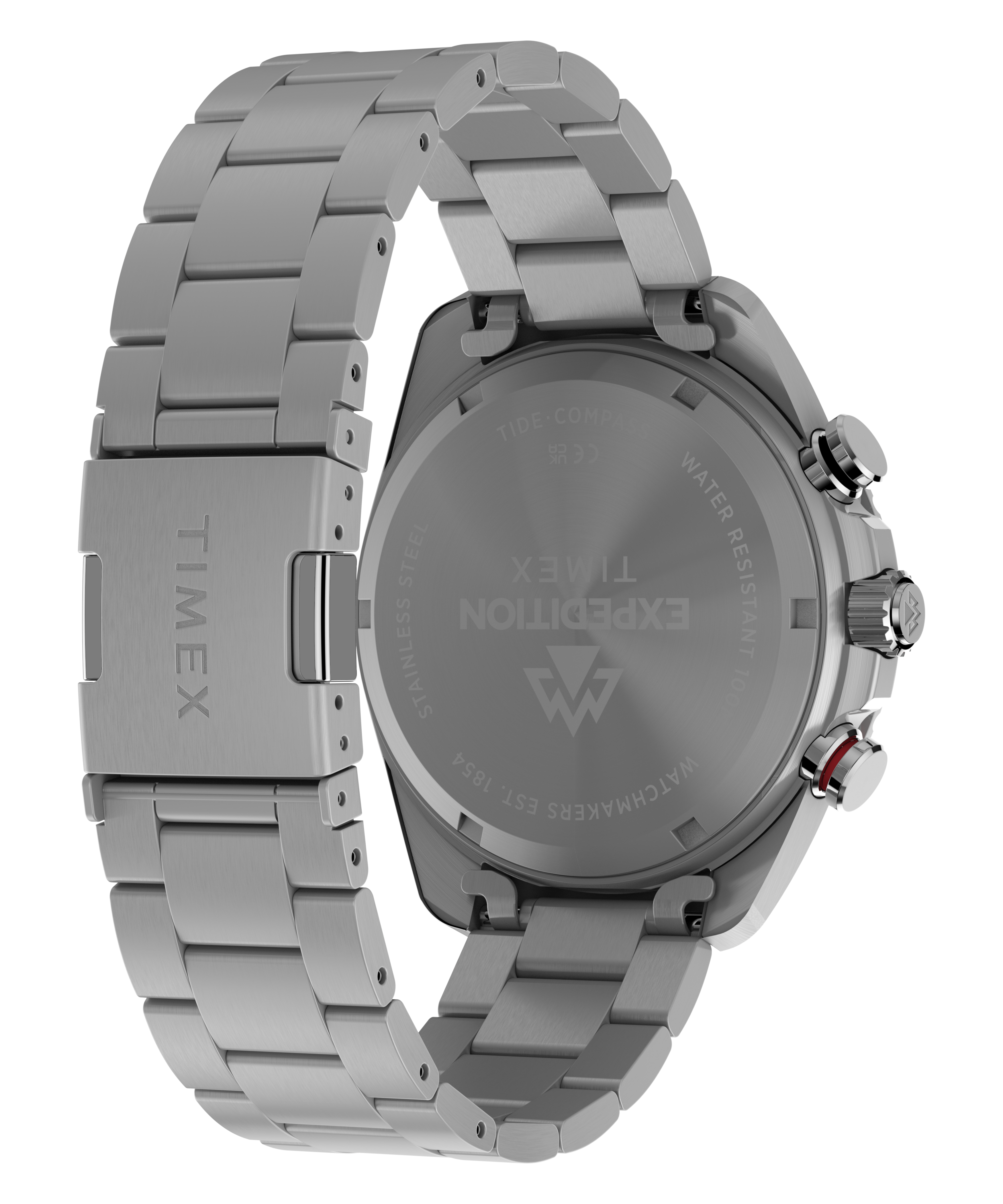 Expedition® Tide Compass IQ 43mm Stainless Steel Bracelet Watch