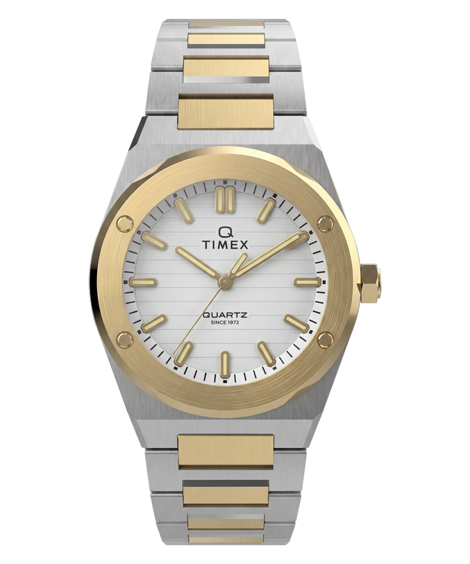 Q Timex Marbella 34mm Stainless Steel Bracelet Watch