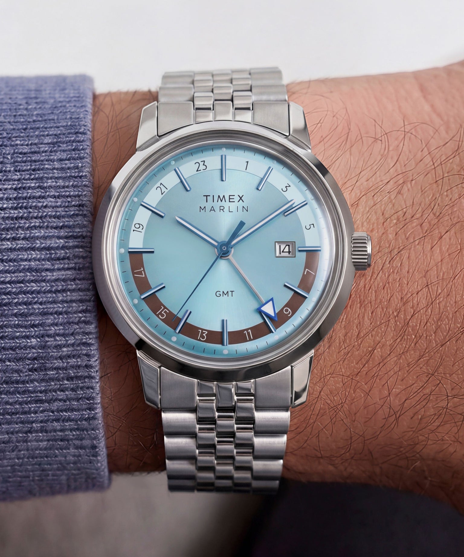 Marlin® GMT 40mm Stainless Steel Bracelet Watch