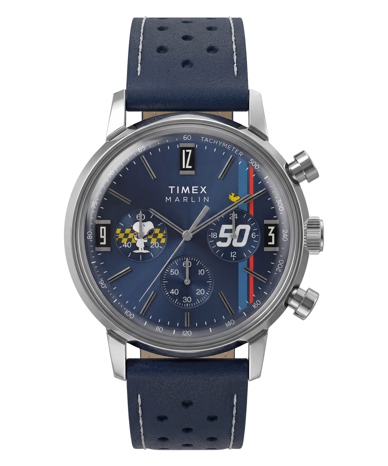 Peanuts® x Timex Marlin® Chronograph 40mm Leather Strap Watch
