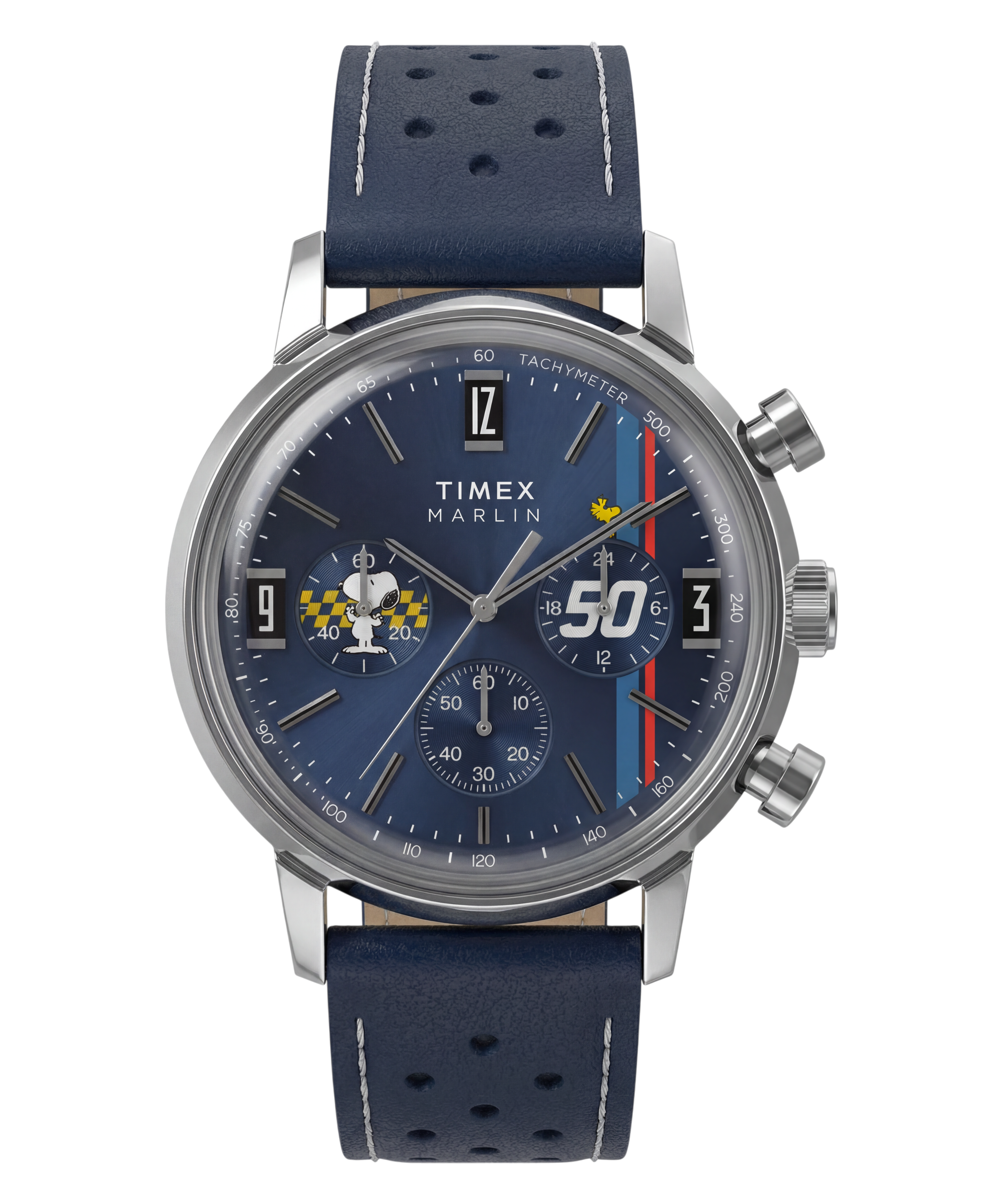 Peanuts® x Timex Marlin® Chronograph 40mm Leather Strap Watch