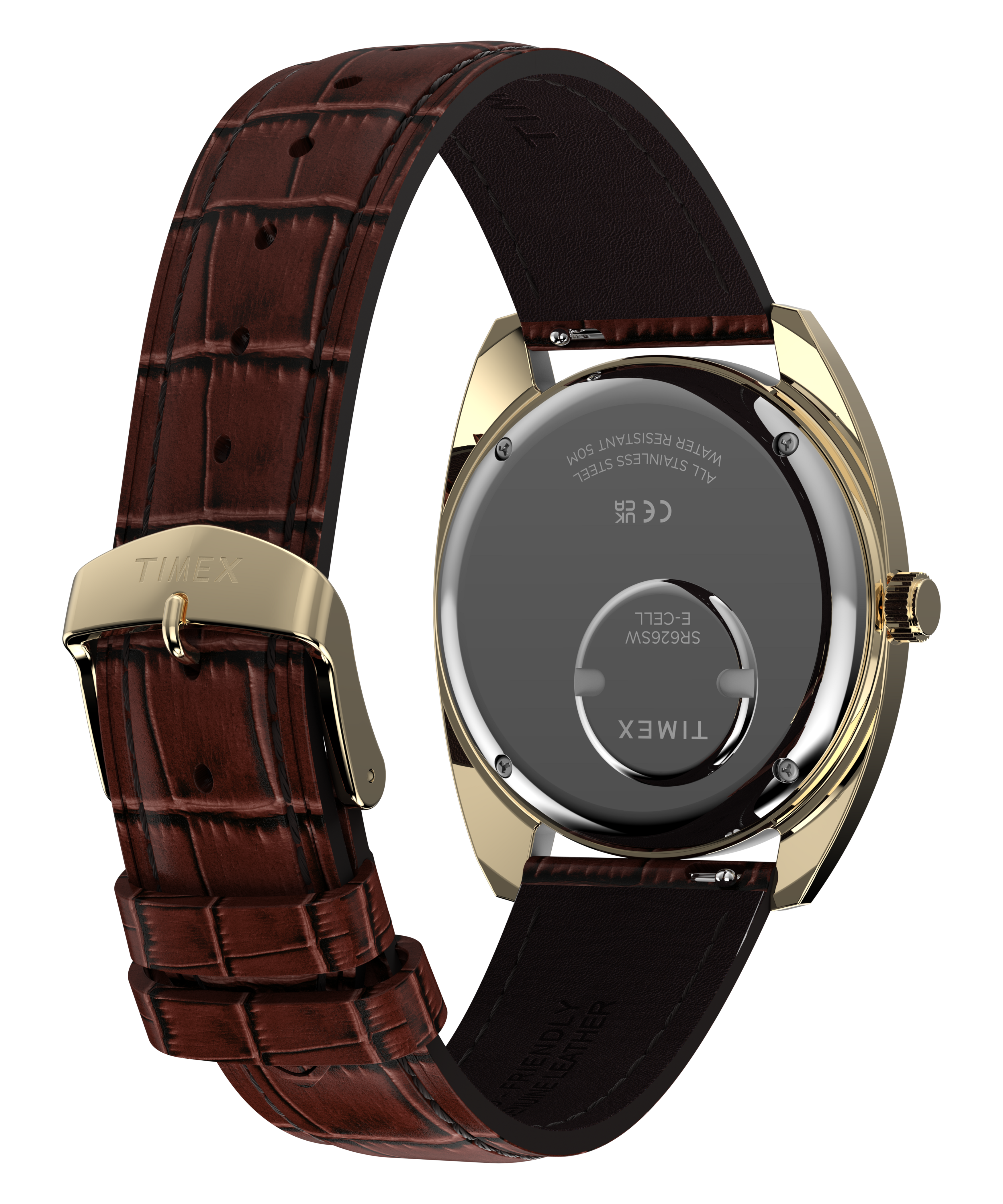 Timex 1976 Day Date Fume Reissue Inspired 37mm Leather Strap Watch