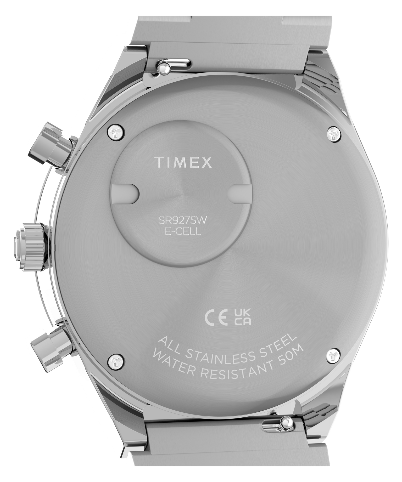 Q Timex Chronograph 40mm Stainless Steel Bracelet Watch