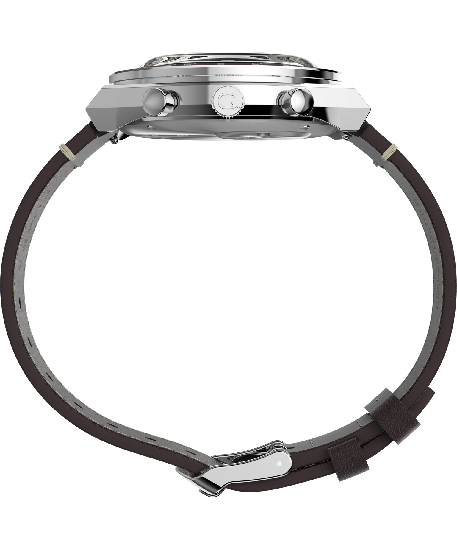 Q Timex Chronograph 40mm Leather Strap Watch