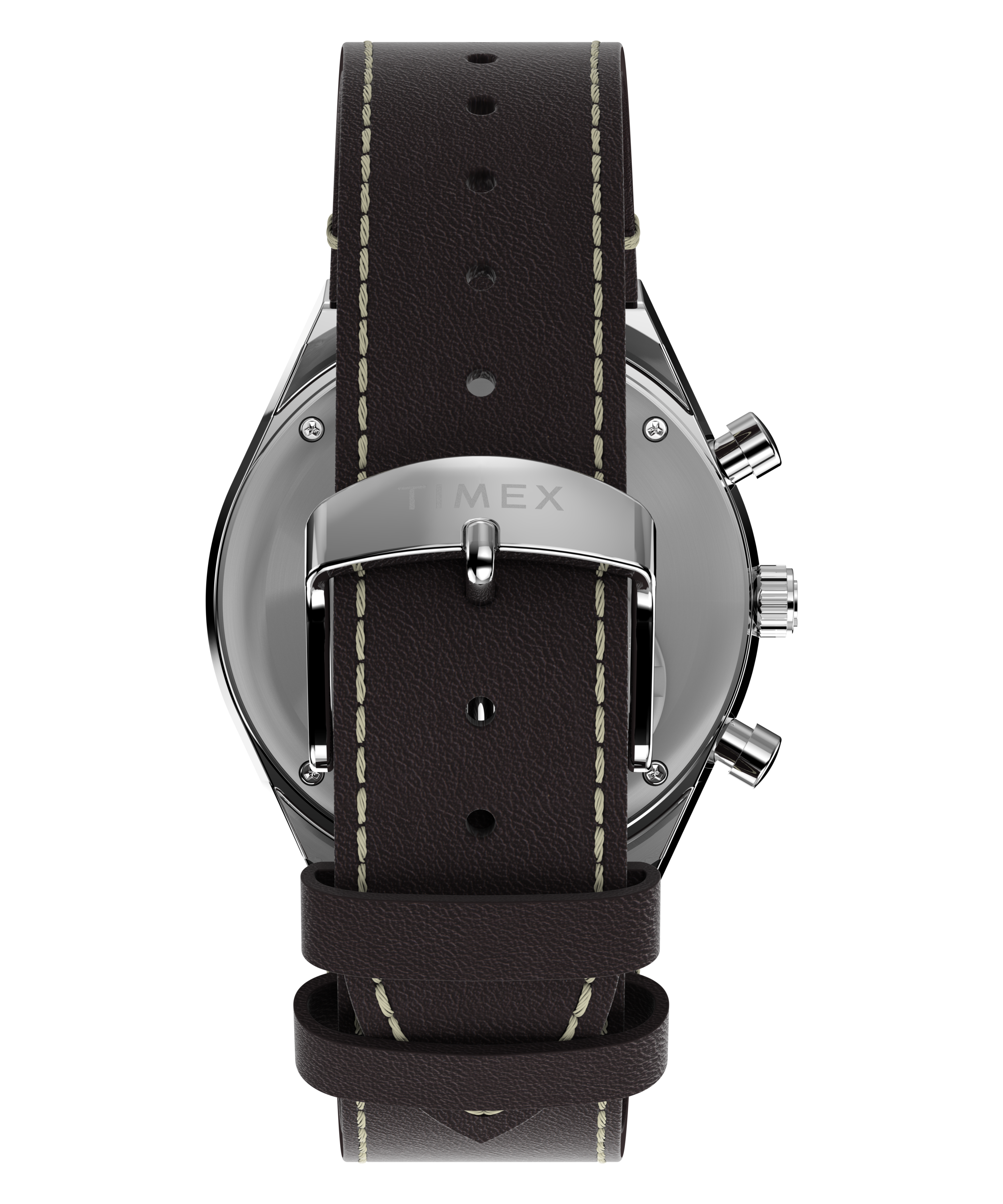 Q Timex Chronograph 40mm Leather Strap Watch