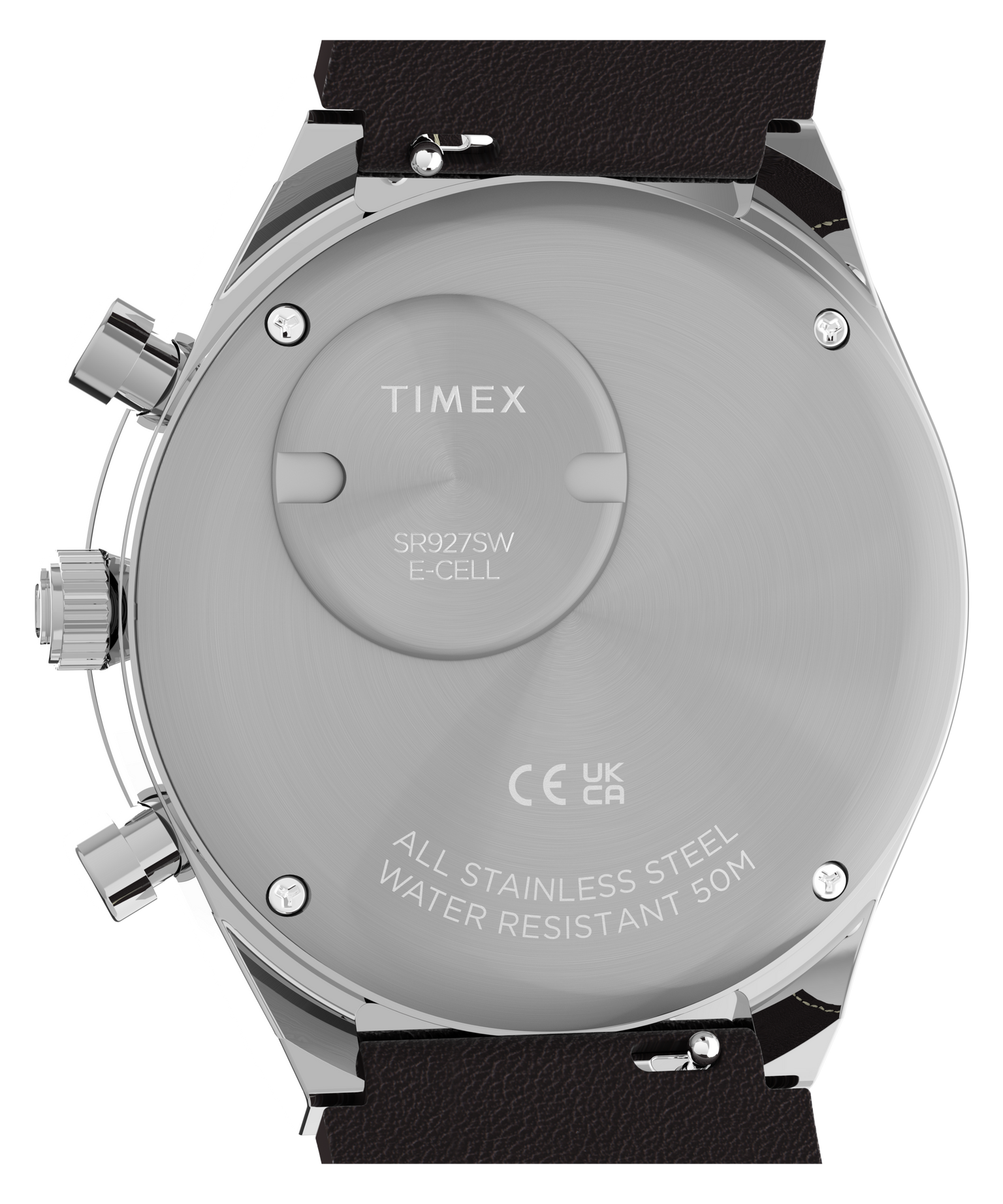 Q Timex Chronograph 40mm Leather Strap Watch
