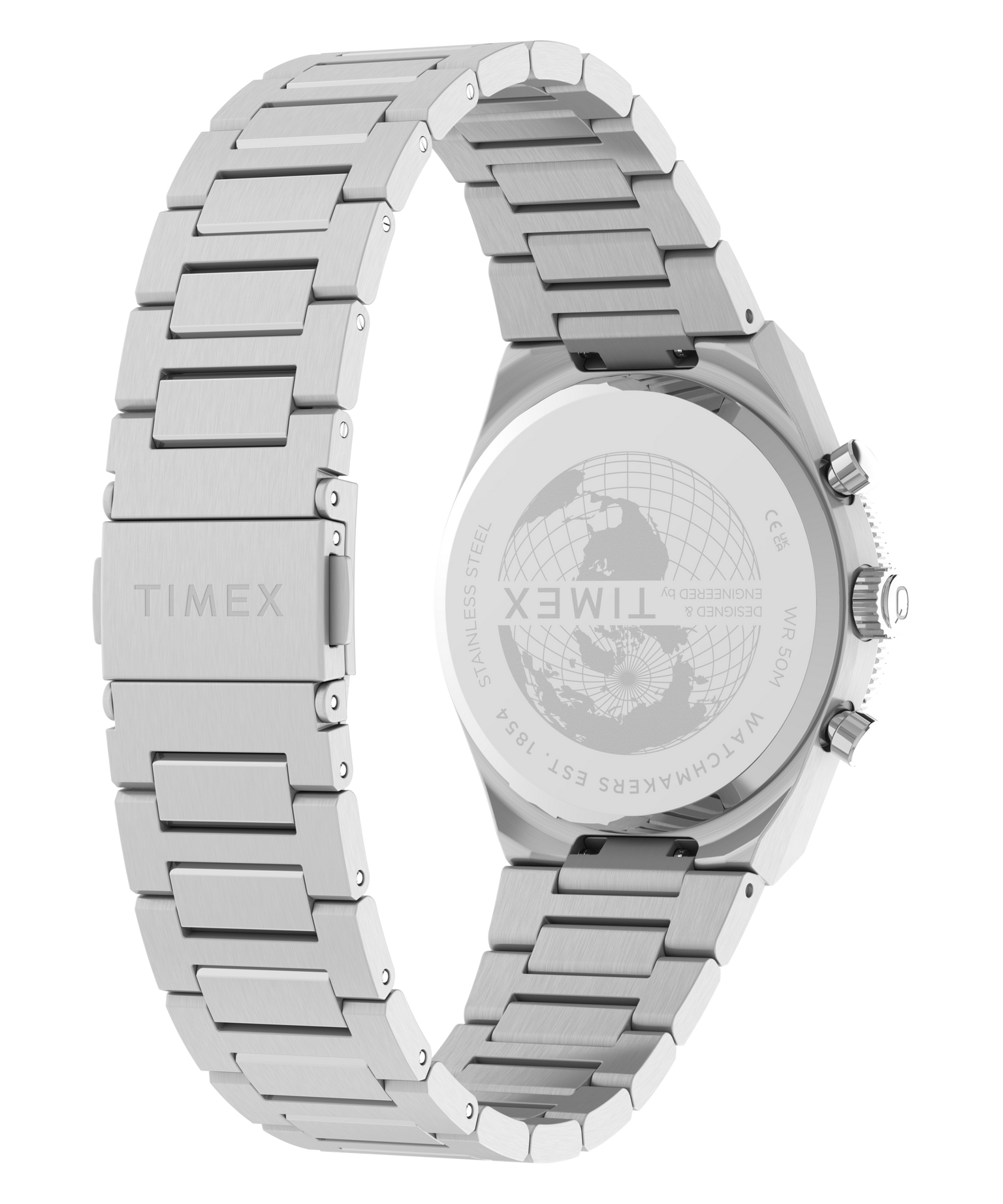Q Timex Continental Chronograph 36mm Stainless Steel Bracelet Watch