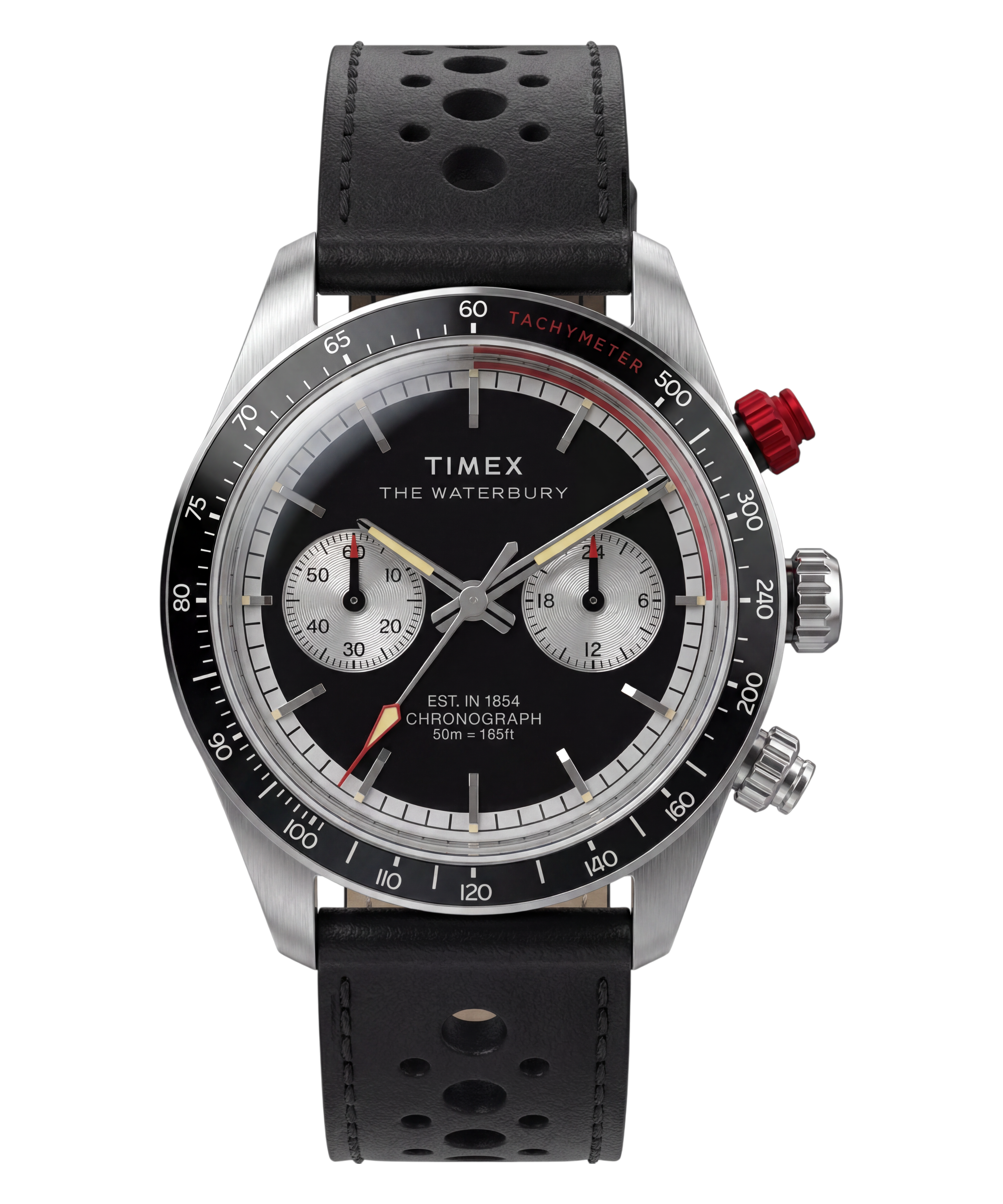 Waterbury Heritage Chronograph 39mm Leather Strap Watch