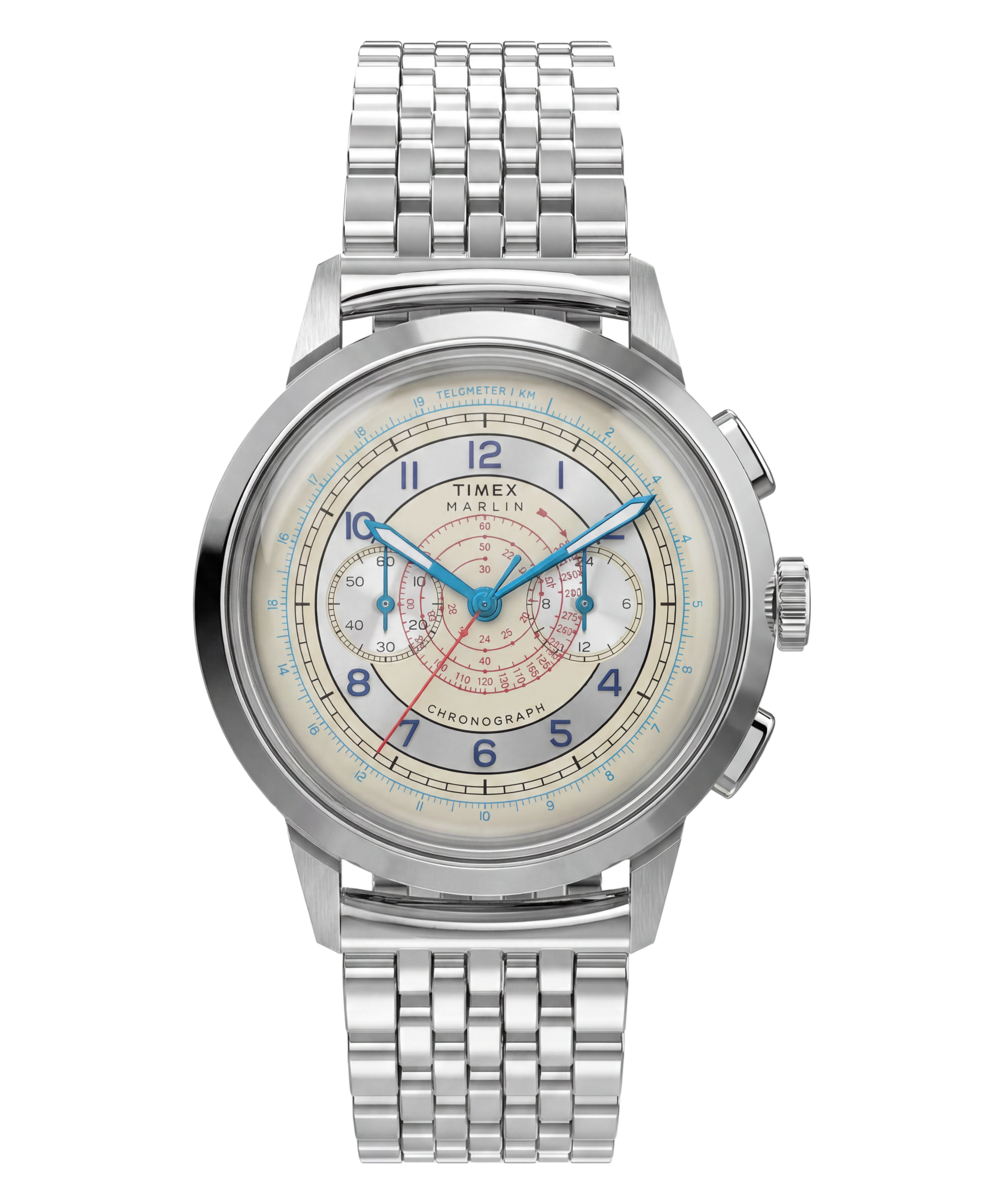Marlin® Neo Classic Chronograph 40mm Stainless Steel Bracelet Watch