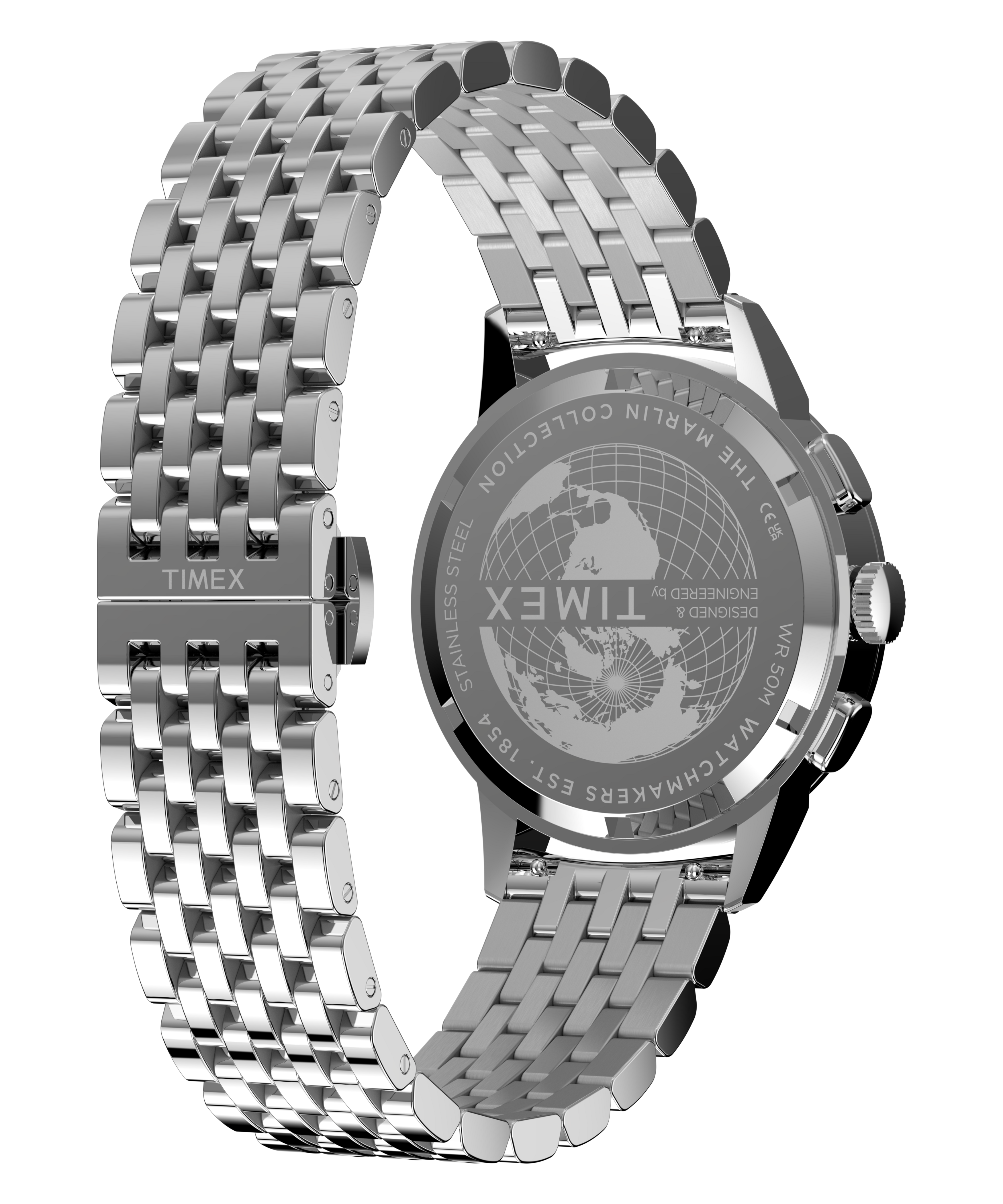 Marlin® Neo Classic Chronograph 40mm Stainless Steel Bracelet Watch