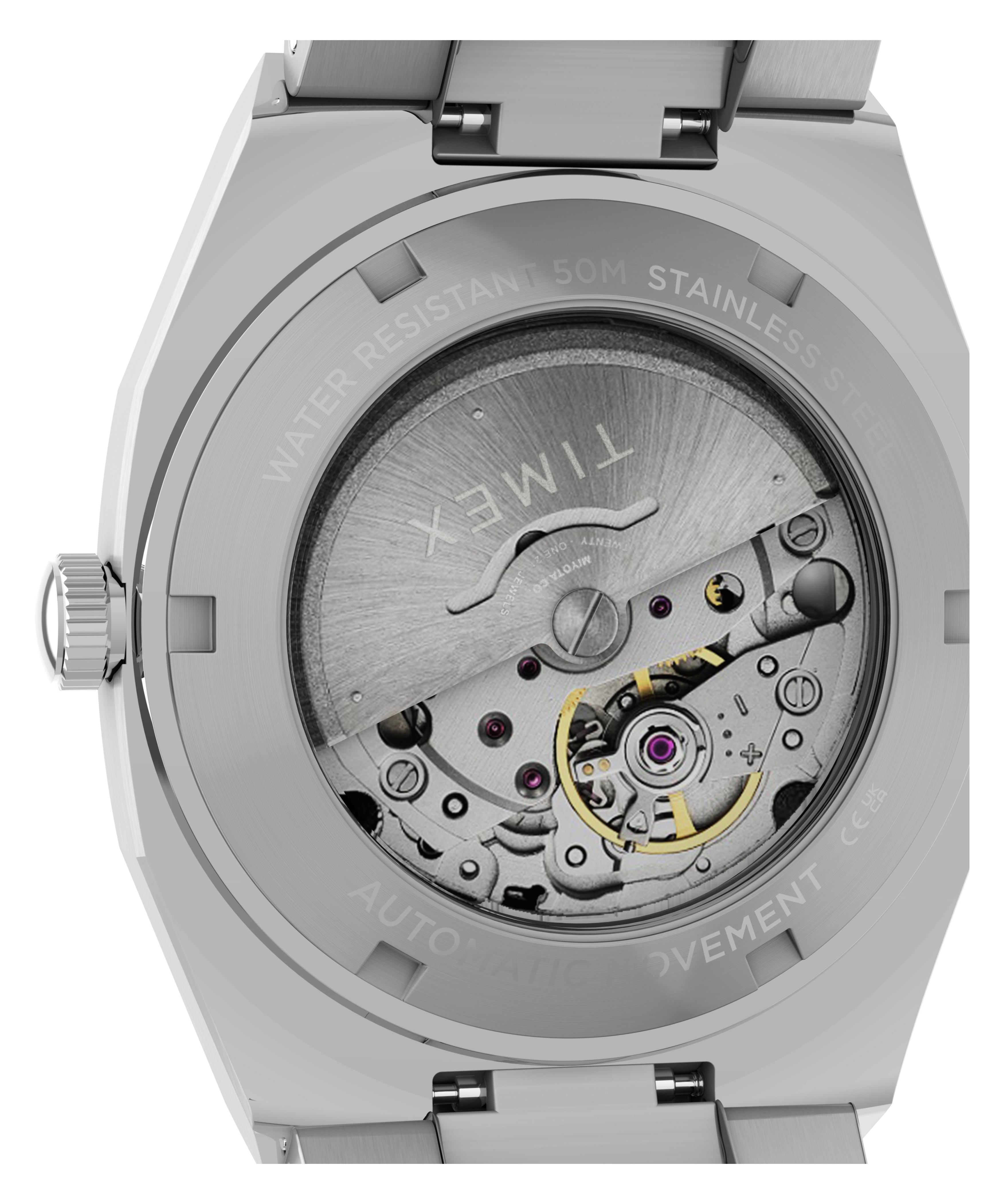 Timex® Automatic E Line 38mm Stainless Steel Bracelet Watch