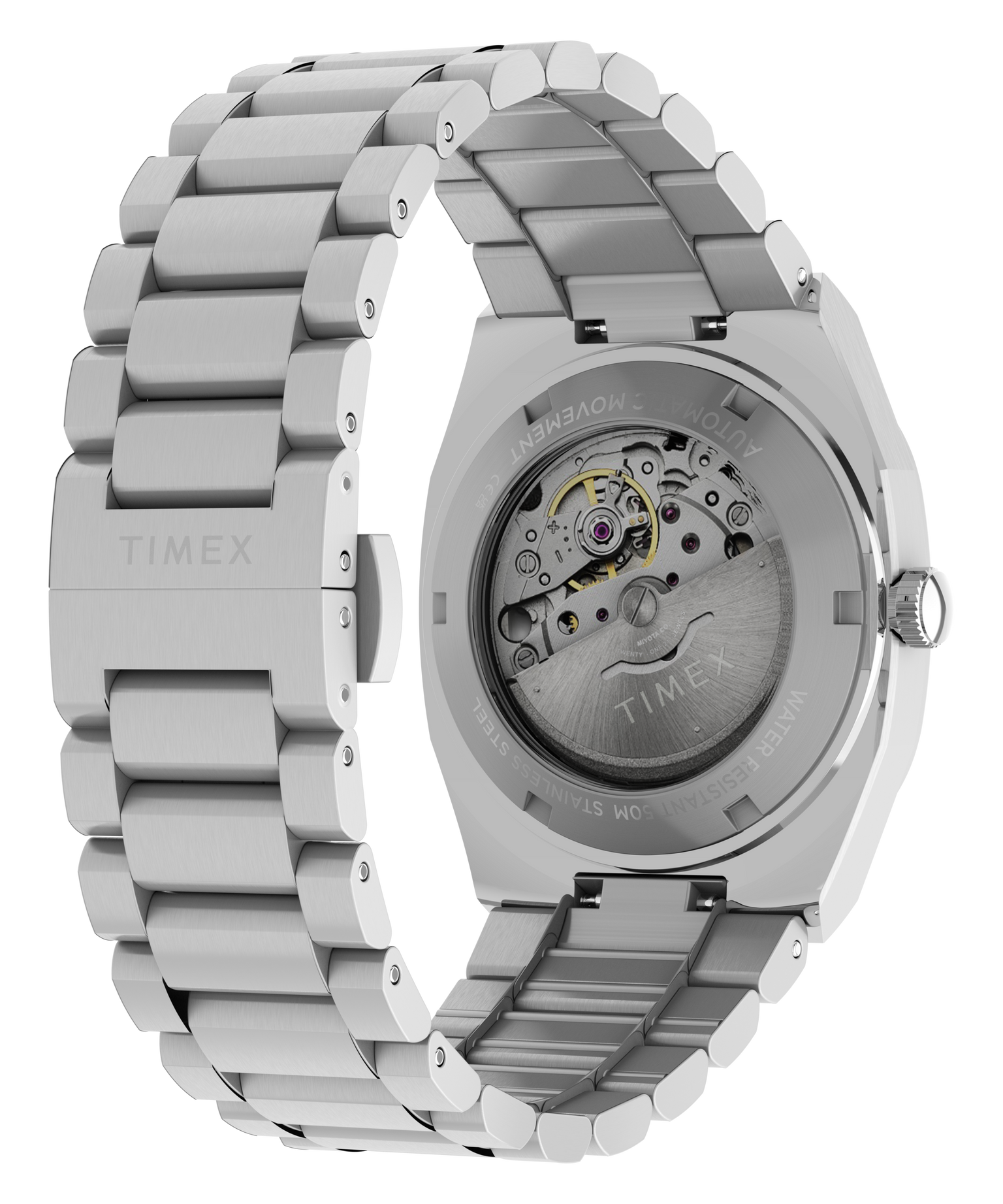 Timex® Automatic E Line 38mm Stainless Steel Bracelet Watch