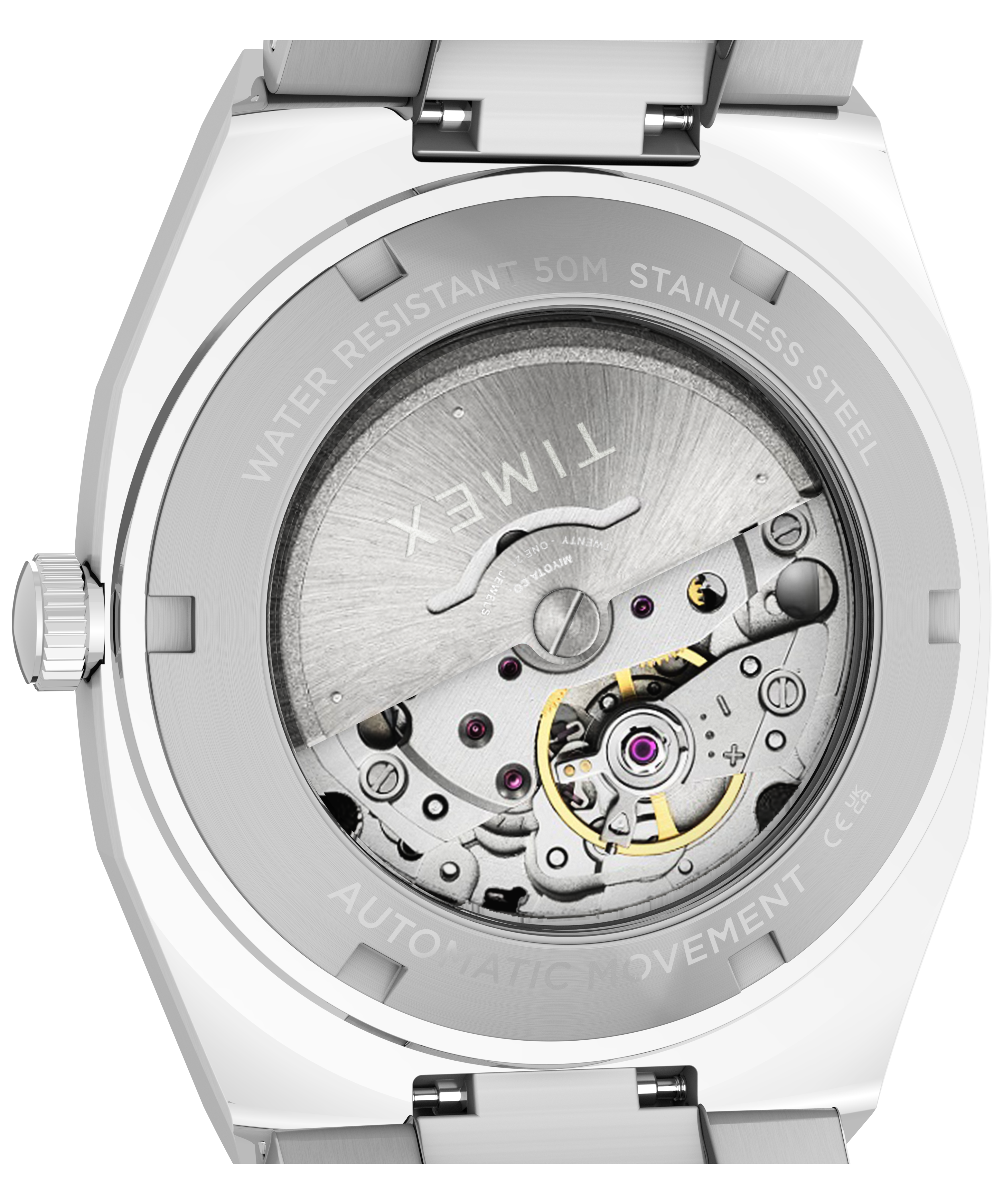 Timex® Automatic E Line 38mm Stainless Steel Bracelet Watch