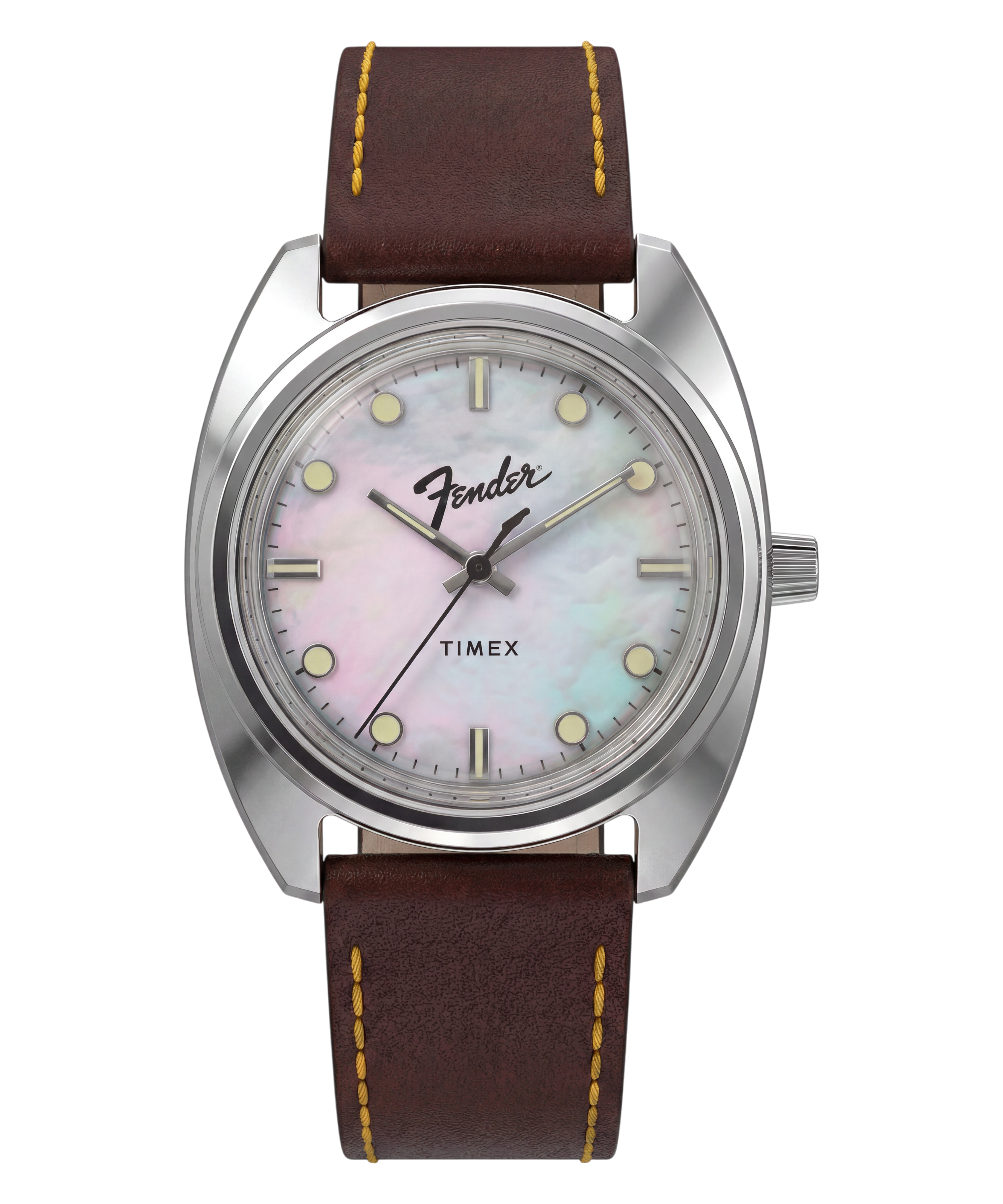 Fender x Timex Stratocaster 37mm Leather Strap Watch