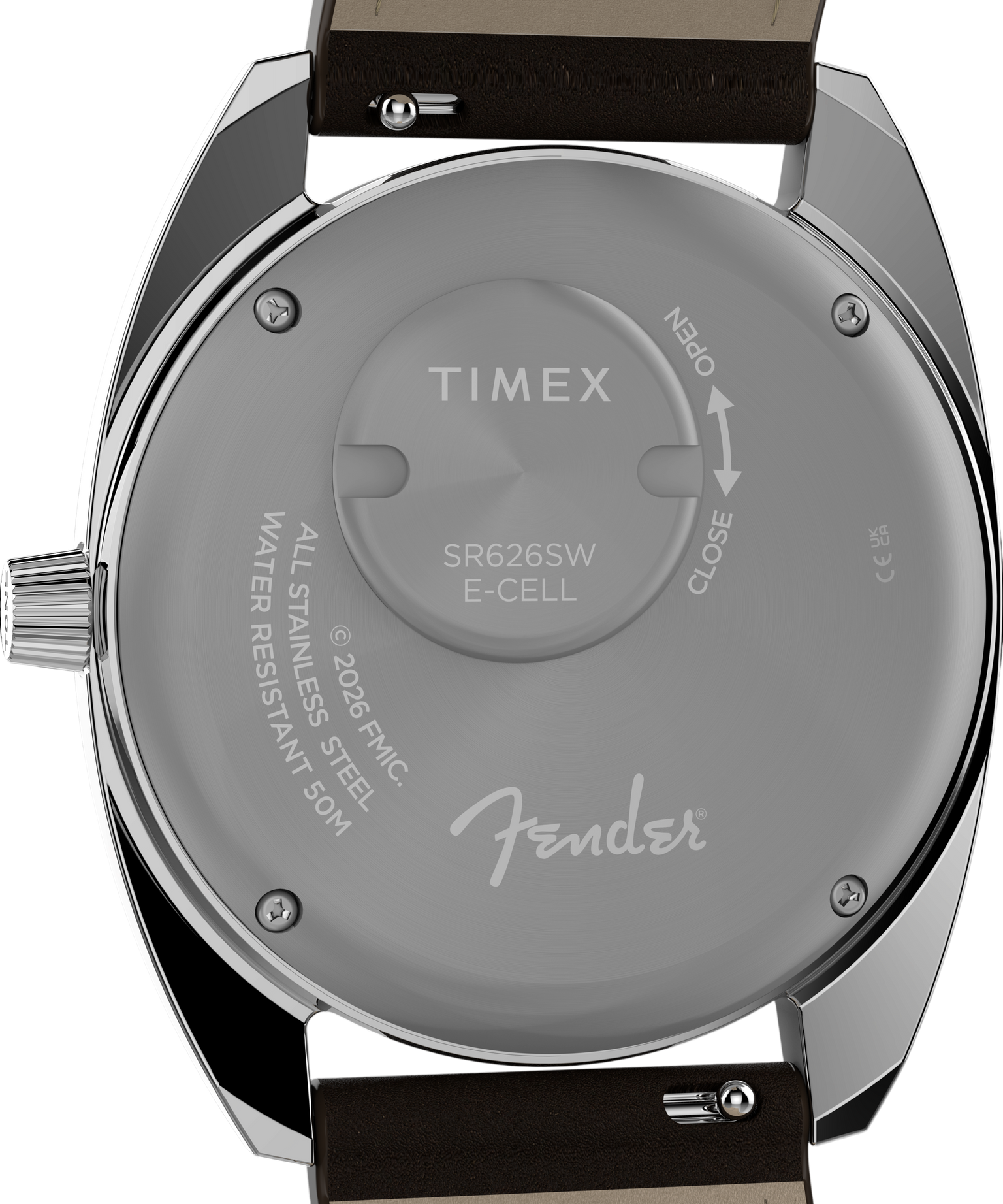 Fender x Timex Stratocaster 37mm Leather Strap Watch