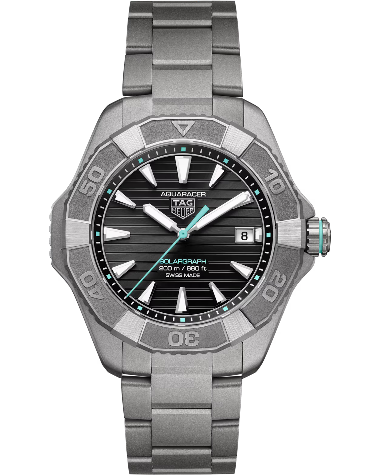 Aquaracer Professional 200 Solargraph | 40mm, Titanium, Black Dial, Men's Watch