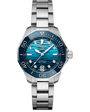 Aquaracer Professional 300 Date | 36mm, Steel, Blue Dial, Womens Watch