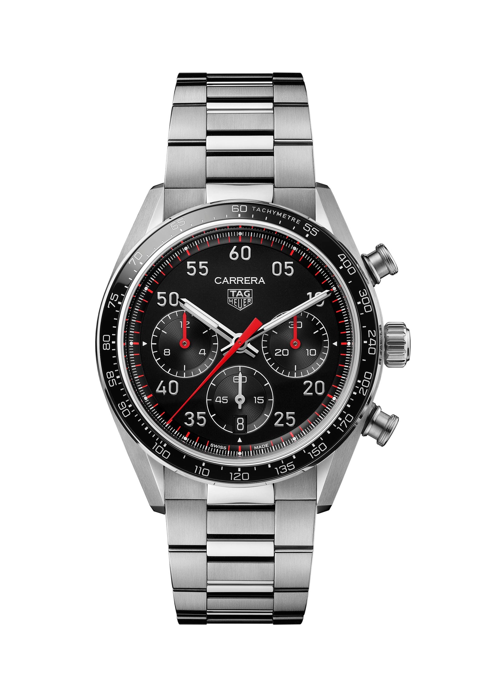 Carrera Chronograph Sport Opalin Black | 42mm, Stainless Steel, Men's Watch