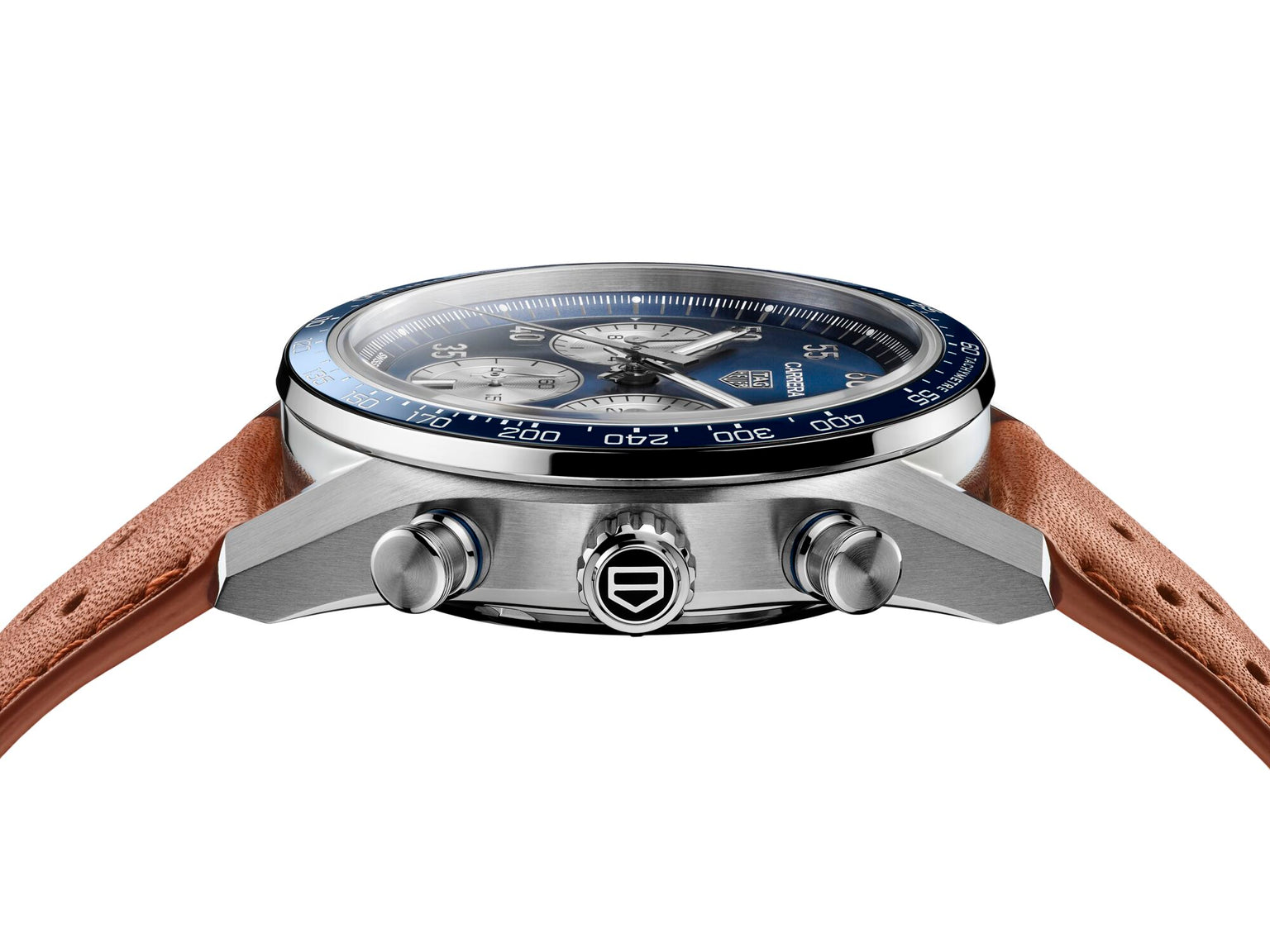Carrera Chronograph Sport Blue | 42mm, Brown Leather, Men's Watch