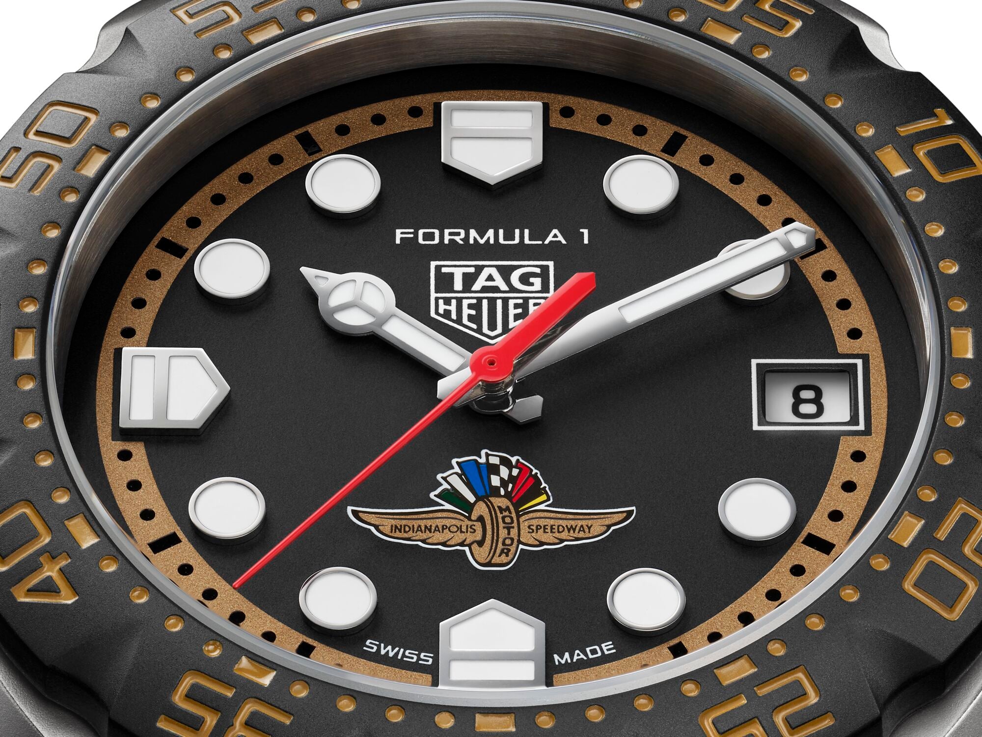 TAG Heuer Formula 1 Solargraph x Indy 500 38mm Steel Black