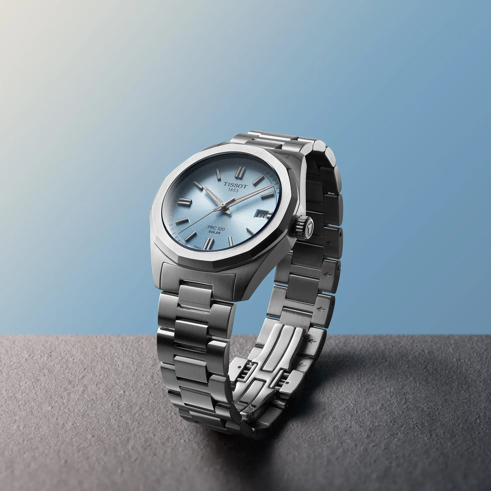 Tissot PRC 100 Solar 34mm 34mm Steel Blue Dial