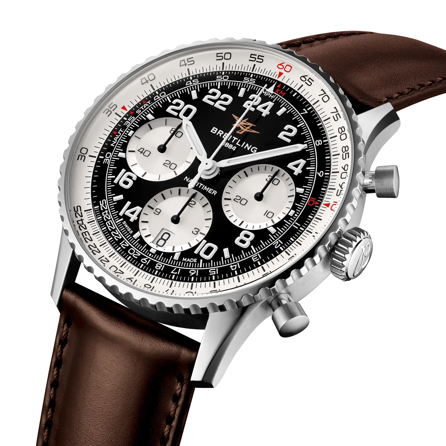 Navitimer B02 Chronograph 41 Cosmonaute | 41mm, Brown Leather