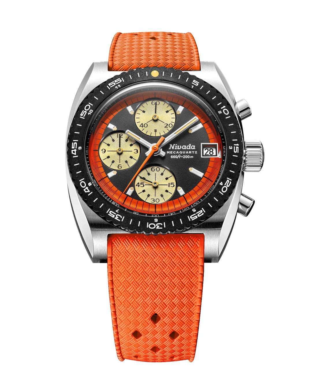 Autochron Orange Mecaquartz | 38mm, Stainless Steel and Rubber