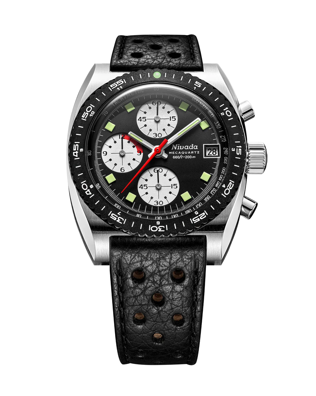 Autochron Reverse Panda Mecaquartz | 38mm, Stainless Steel and Leather