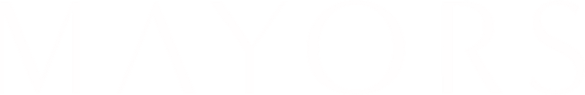 The word MAYORS in all capital, white letters on a black background.