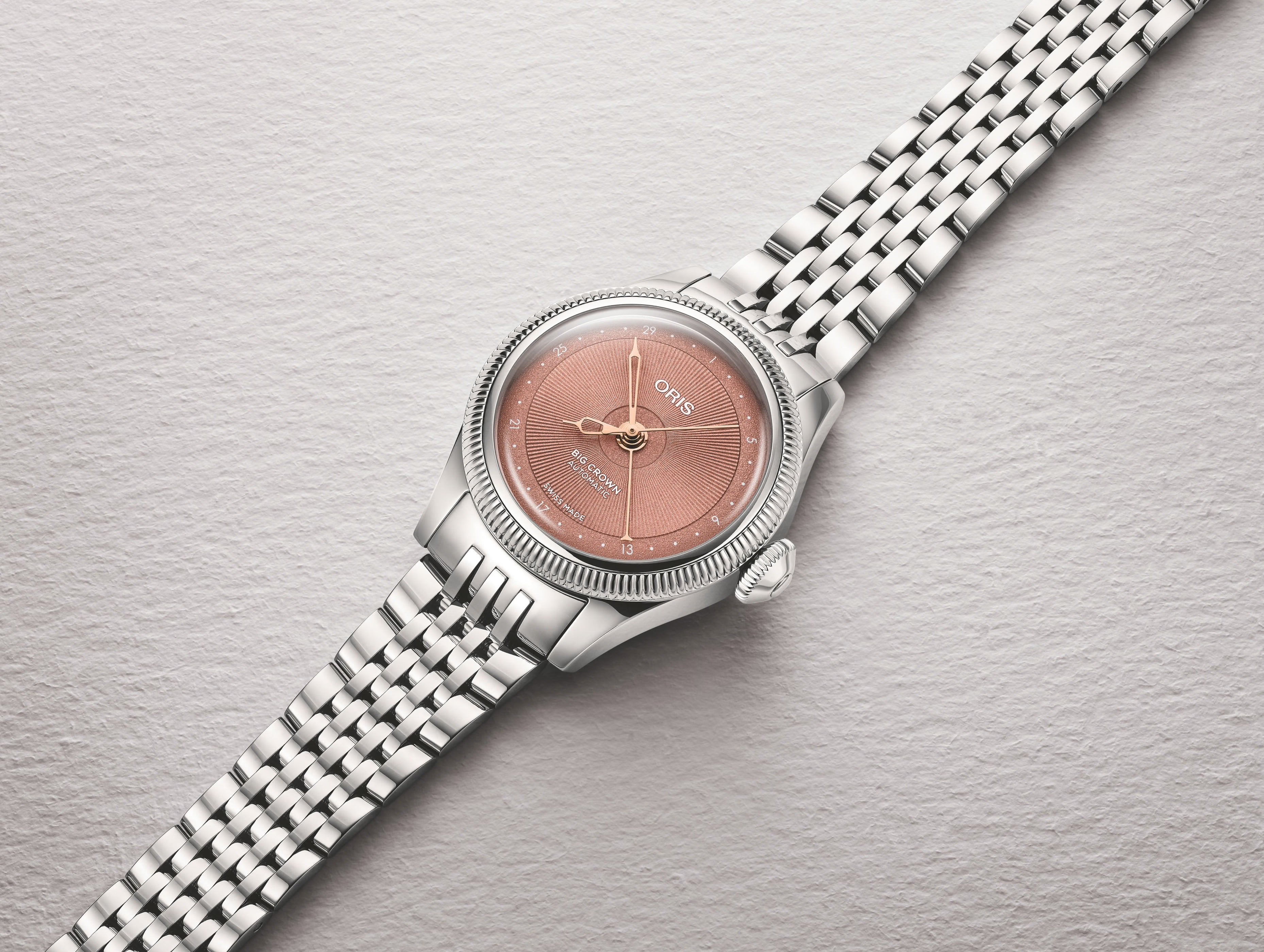 Big Crown Pointer Date | 29mm, Pink Dial, Stainless Steel Case
