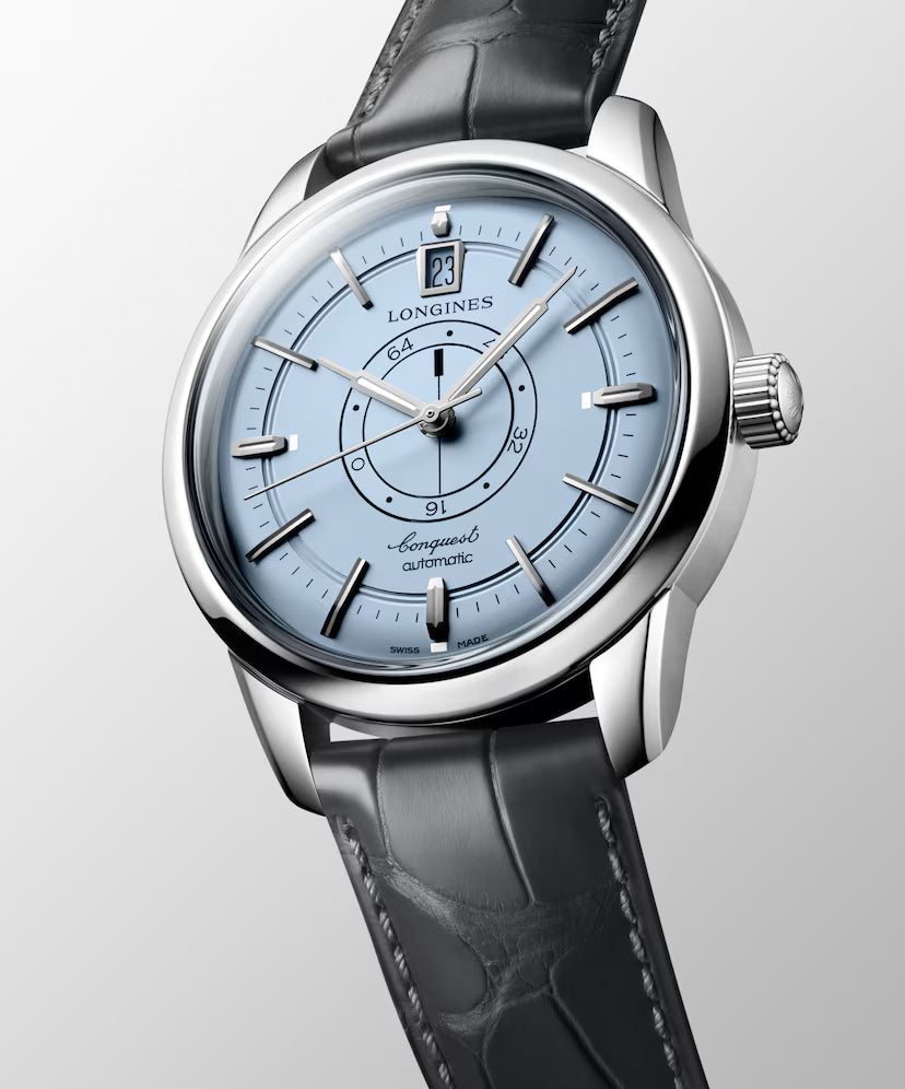Conquest Heritage Central Power Reserve | 38mm, Alligator Leather Strap, Men's Watch