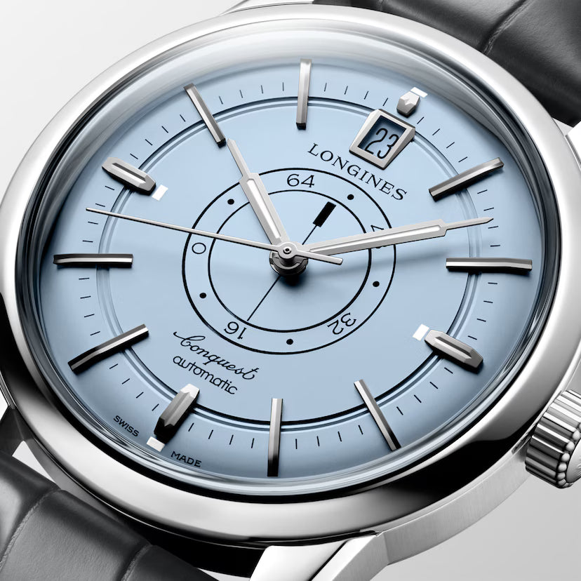 Conquest Heritage Central Power Reserve | 38mm, Alligator Leather Strap, Men's Watch