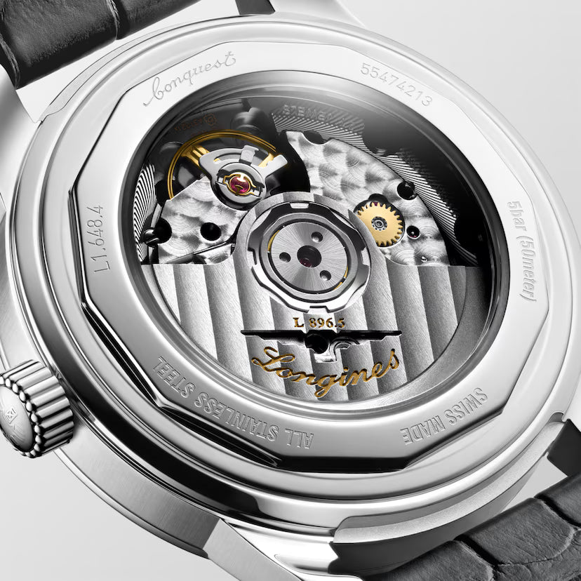 Conquest Heritage Central Power Reserve | 38mm, Alligator Leather Strap, Men's Watch