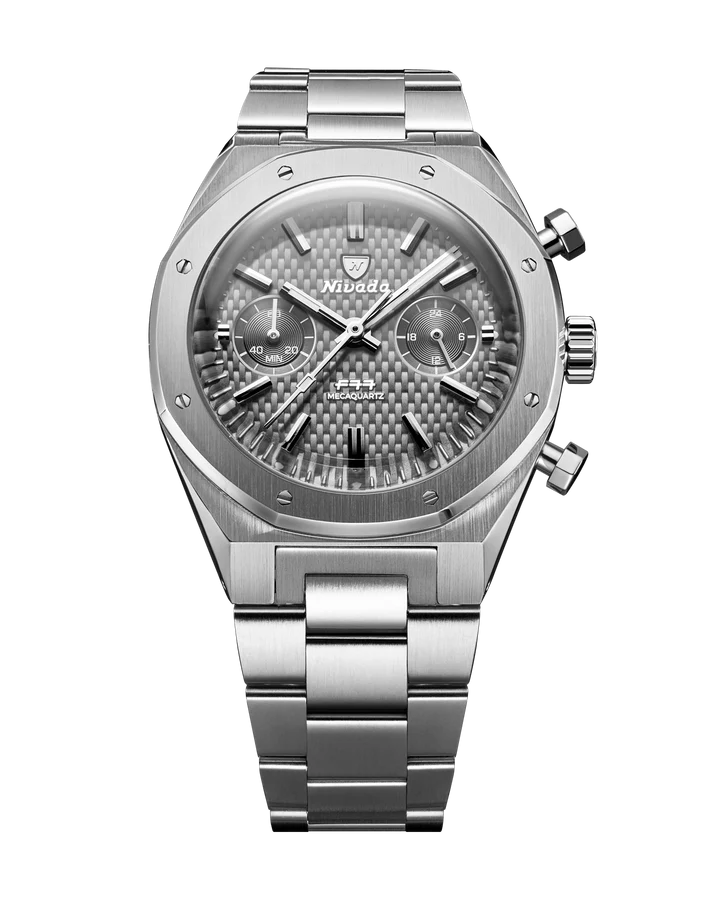 F77 SST Chrono Mechaquartz Grey MK2 | 38mm, Stainless Steel