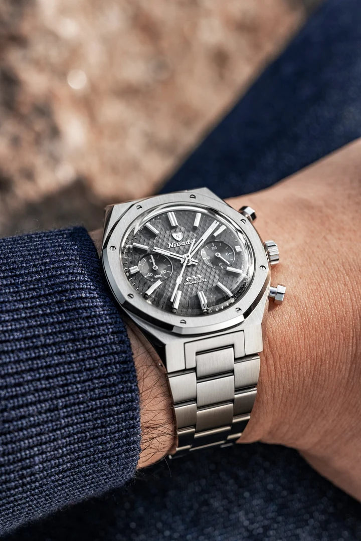F77 SST Chrono Mechaquartz Grey MK2 | 38mm, Stainless Steel