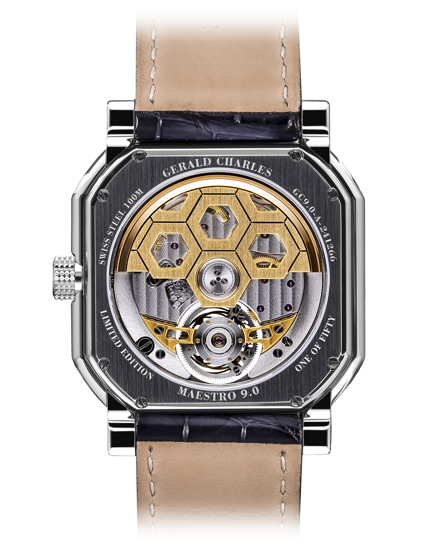 Back case of the Gerald Charles 9.0 Roman Tourbillon watch