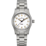 Silver Hamilton watch with white face on a transparent background