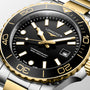 HydroConquest | 42mm, Stainless Steel & yellow PVD, Black Dial