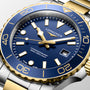HydroConquest | 42mm, Stainless Steel & yellow PVD, Blue Dial